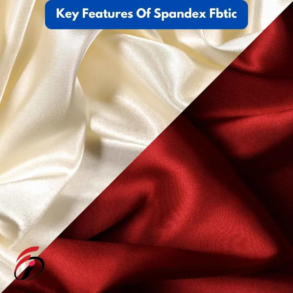 Close-up view of spandex fabric showing white and red textures, highlighting key features.