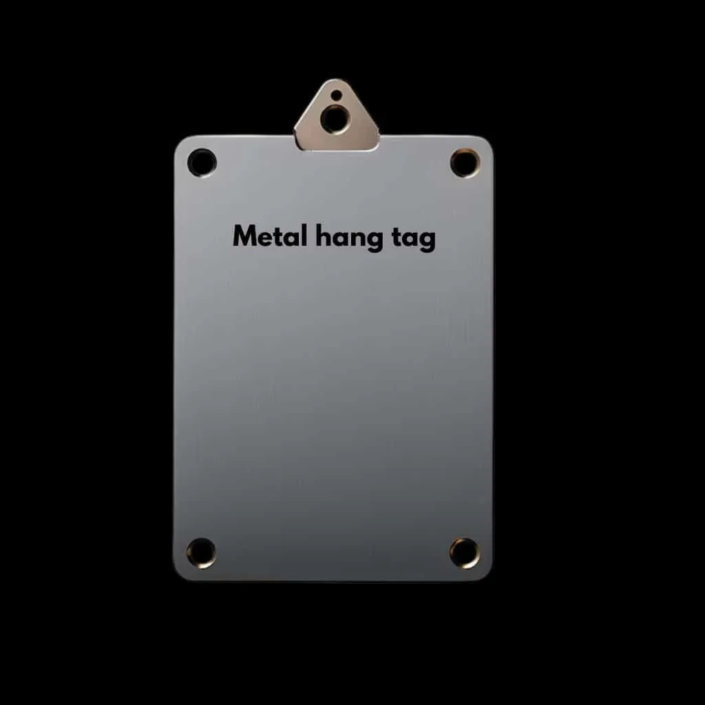 Metal hang tags for clothing brands