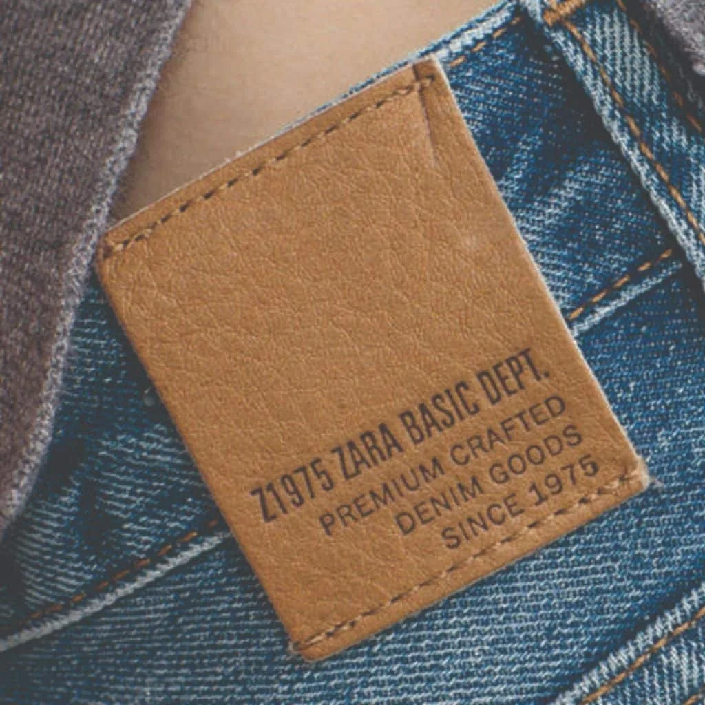 leather patches or tags for denim and other fashion clothing.