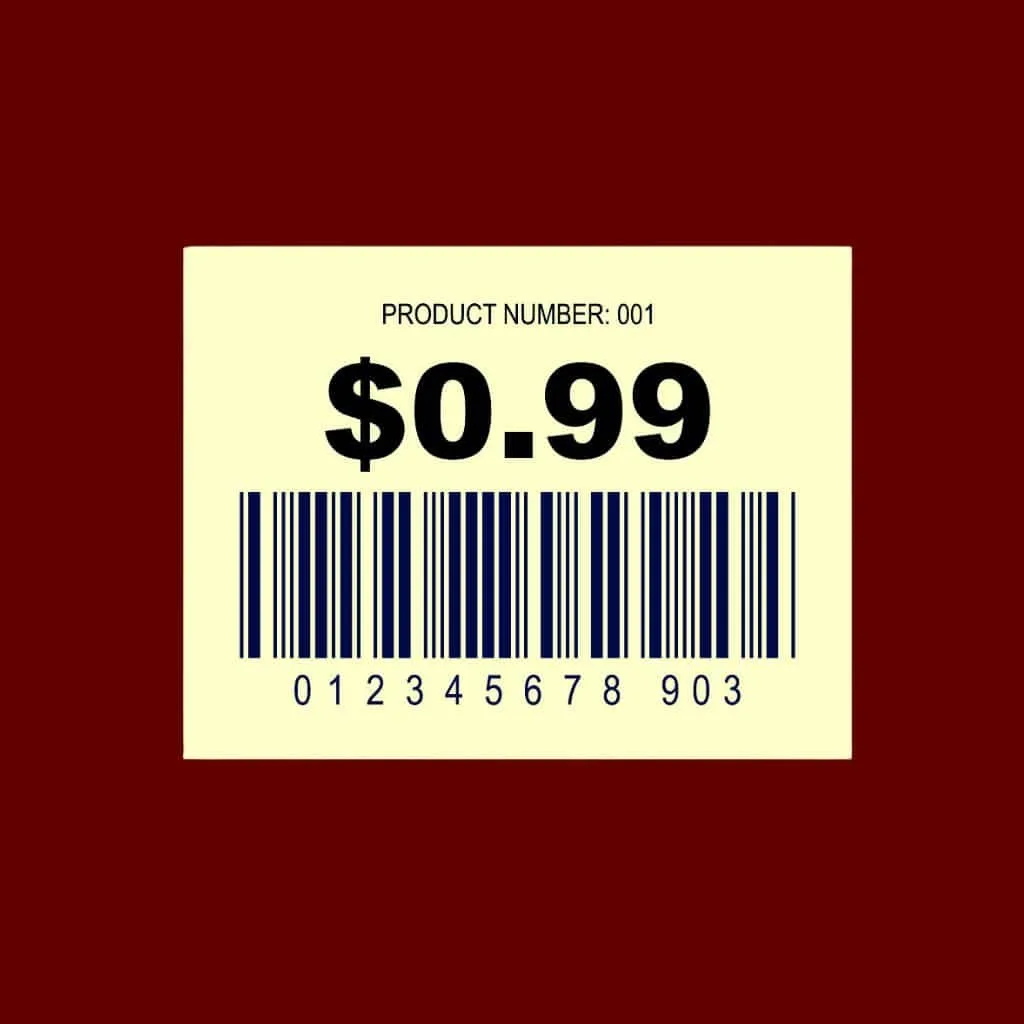 price tag for clothing brands