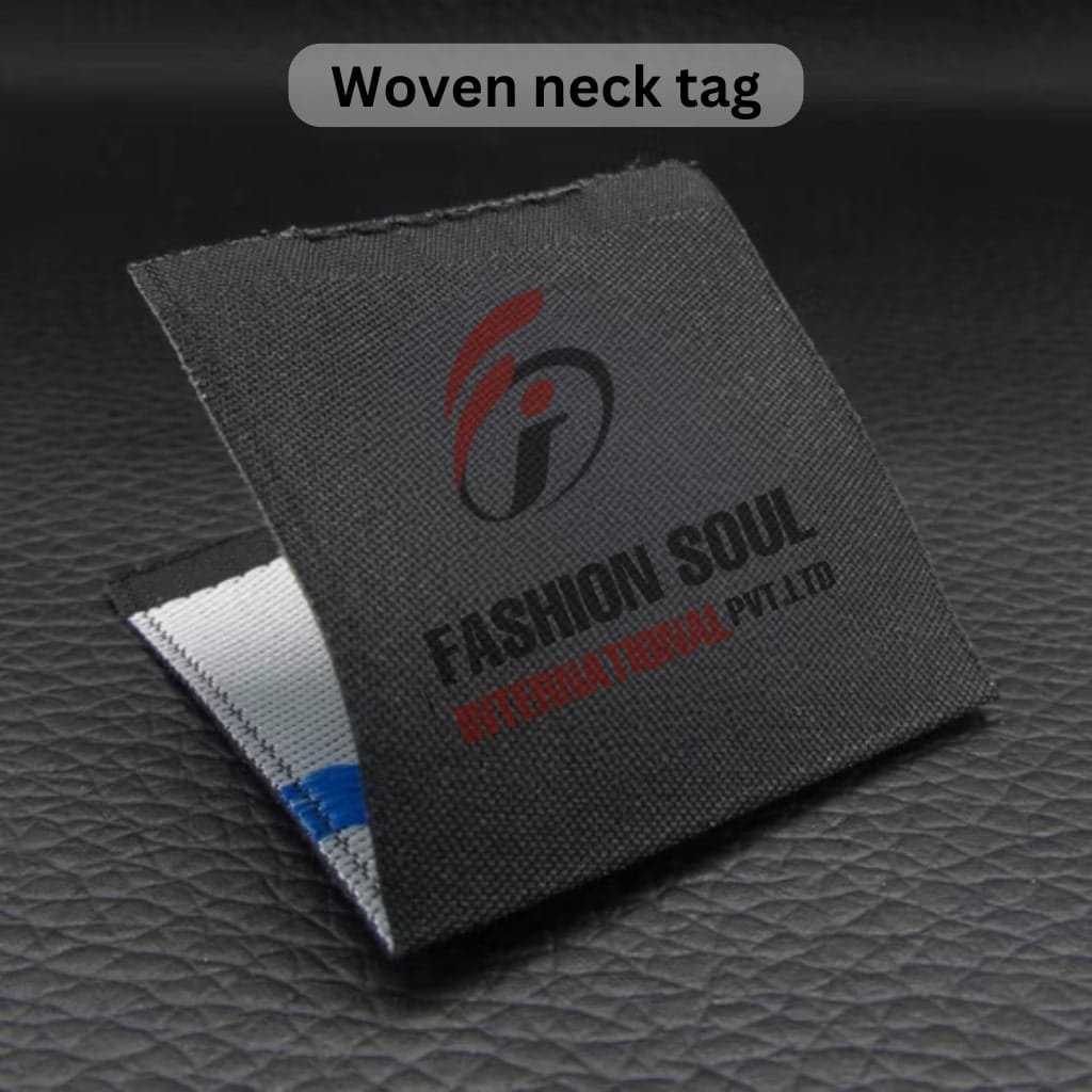 Woven neck tag for clothing brand