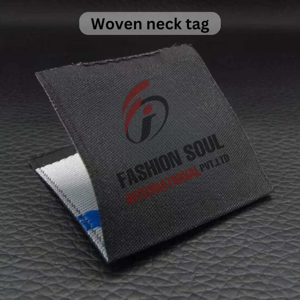 Woven neck tag for clothing brand