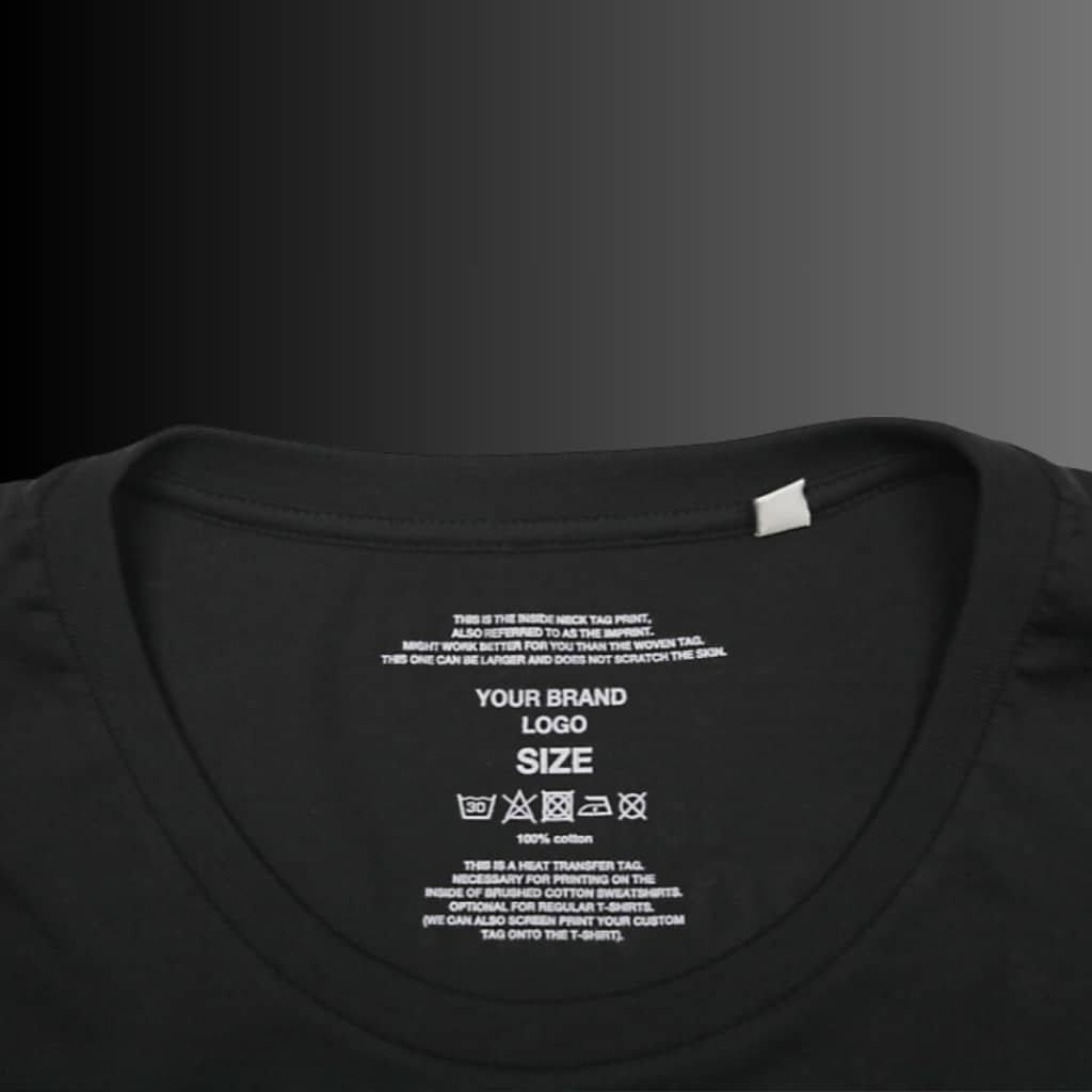 printed neck tags for clothing brand