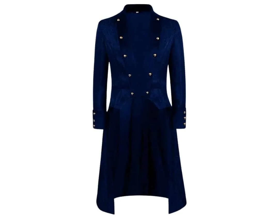 A classic black tailcoat featuring a traditional cutaway design, ideal for white-tie events.