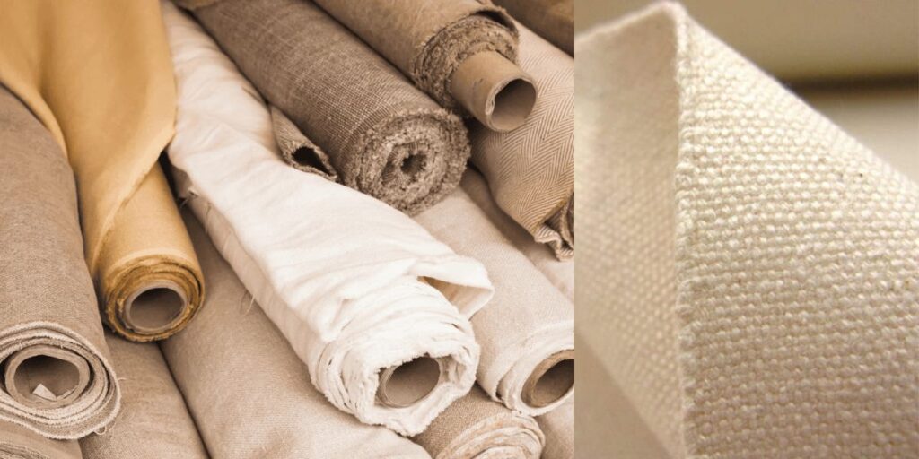 A durable and stylish canvas fabric roll, showcasing its modern versatility in fashion and home decor.