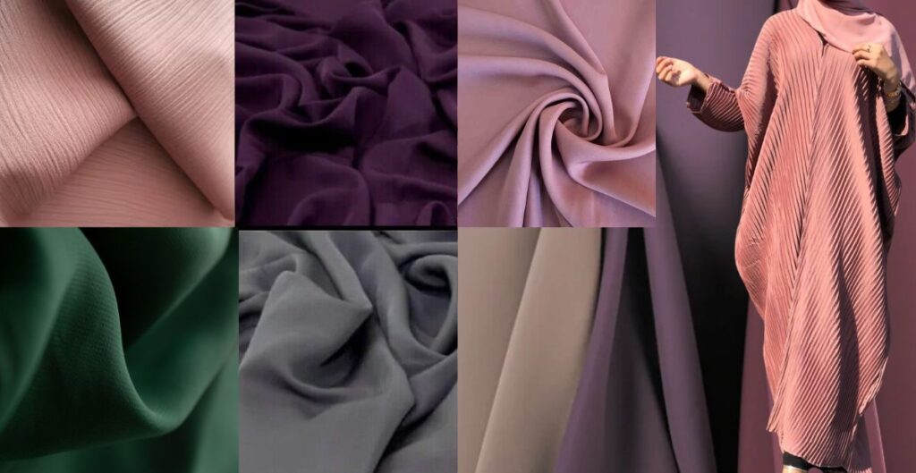 A collection of stylish abayas made from summer-friendly fabrics like cotton, chiffon, and crepe.