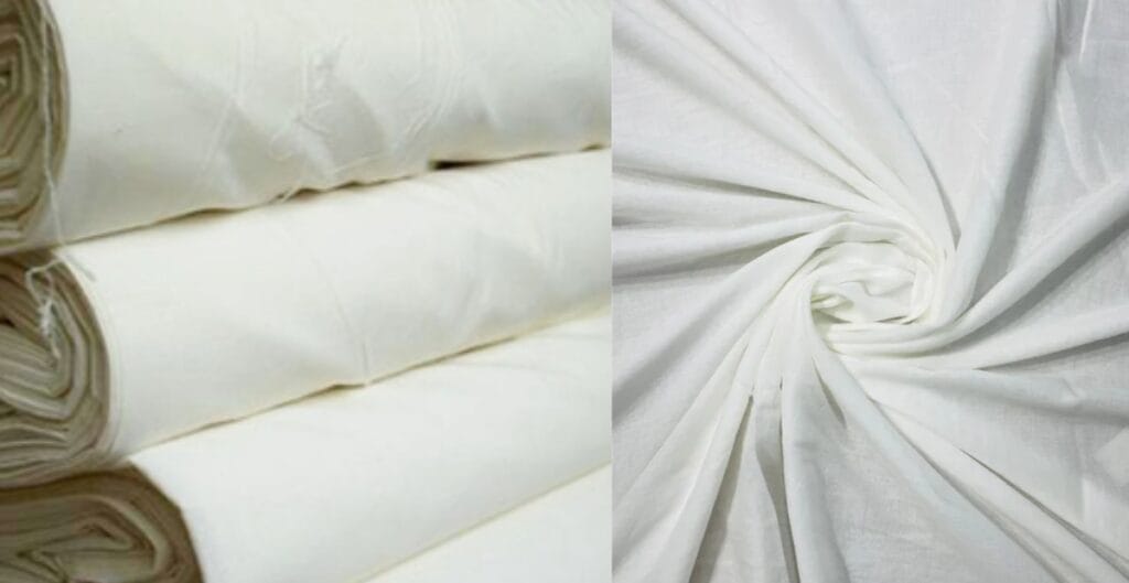 Bulk white fabric rolls and swirled white fabric texture for designer projects.