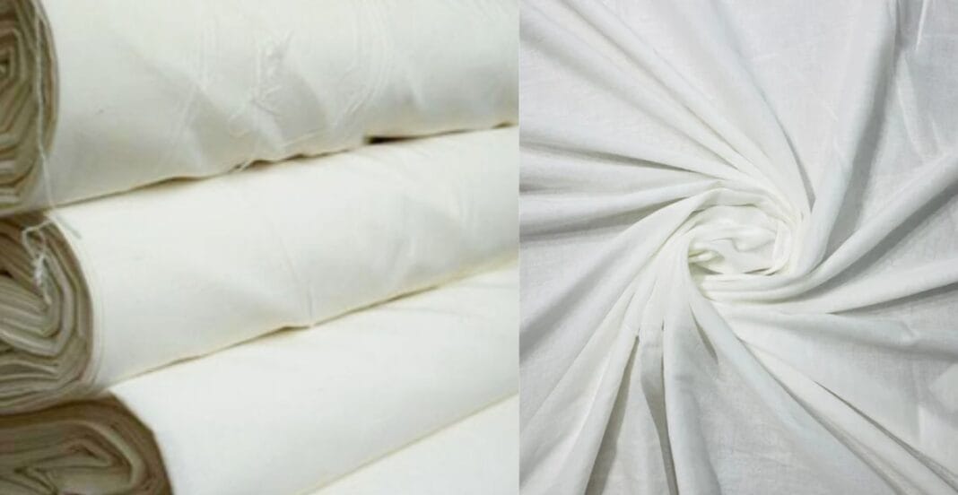 Bulk white fabric rolls and swirled white fabric texture for designer projects.