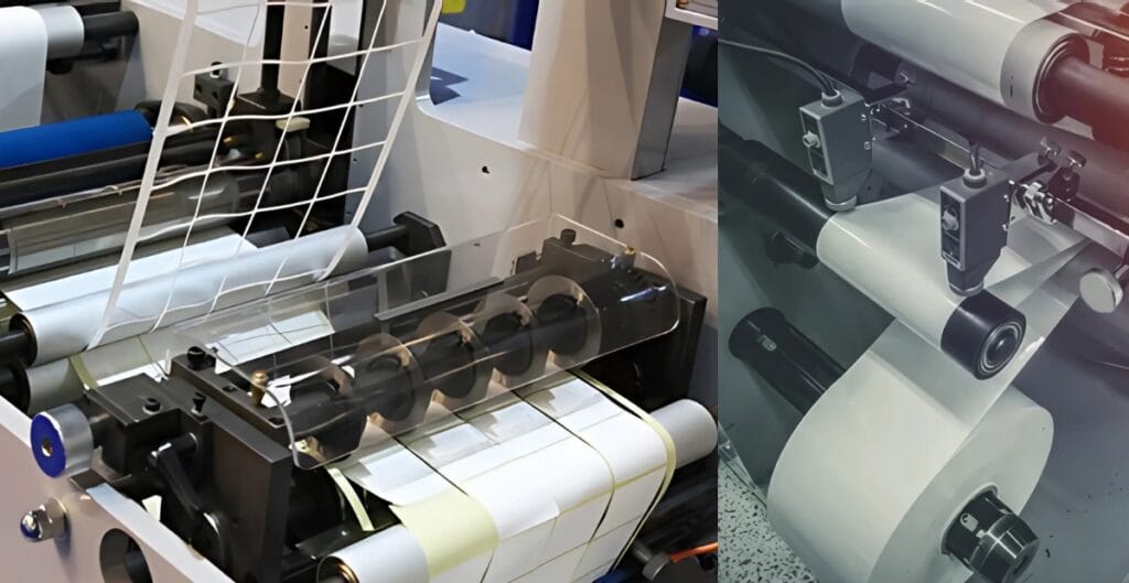 Emerging fashion designer reviewing white-label apparel samples in a modern studio, surrounded by sketches and fabric swatches.