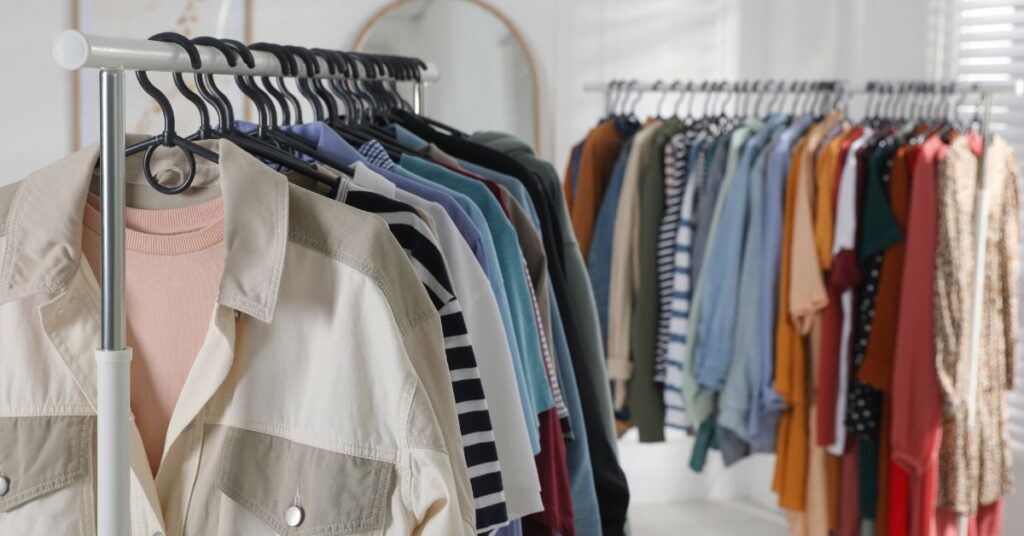 "Young entrepreneur designing and branding clothing for a startup business in the USA"