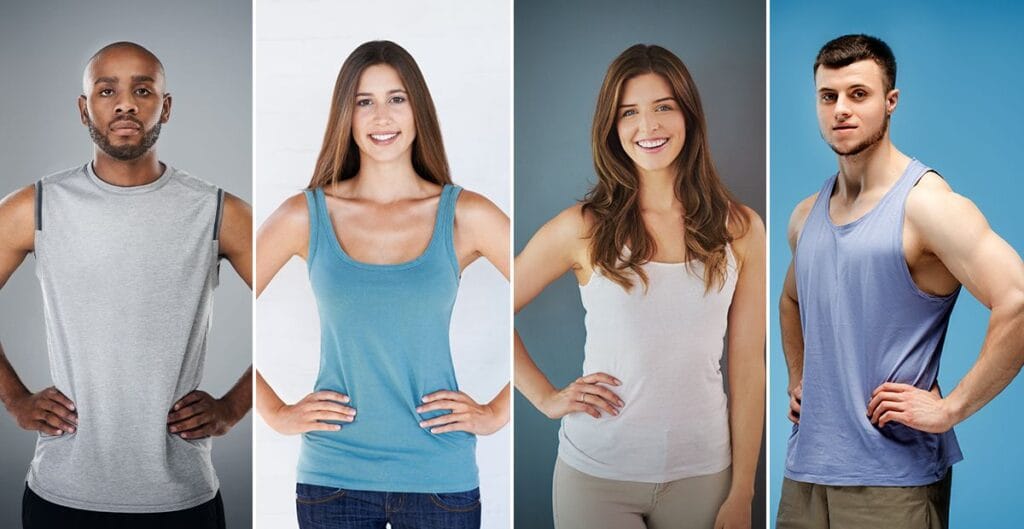 different types of tank tops for men and women