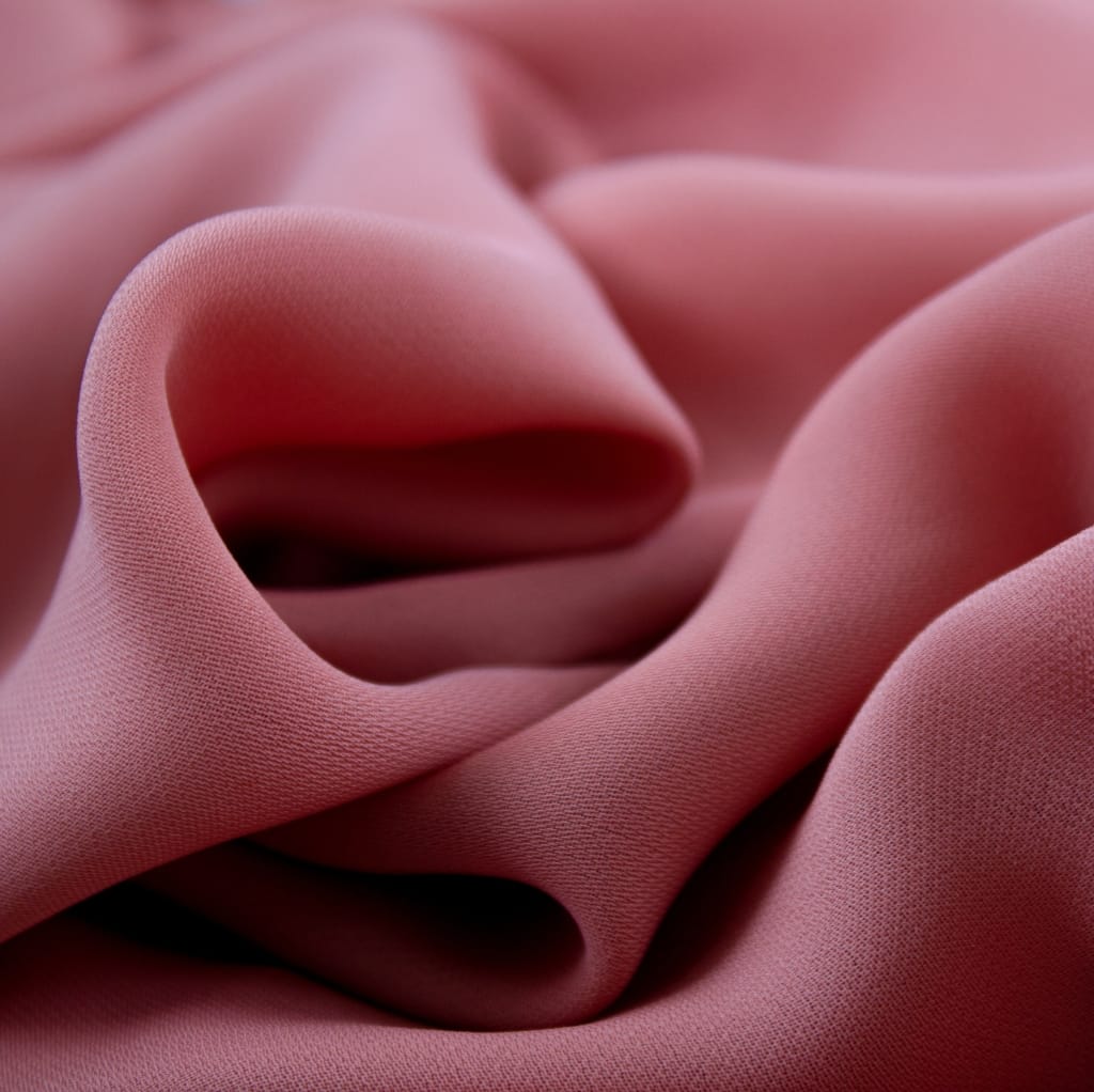 Close-up image of soft, pink cotton fabric with smooth, flowing folds.