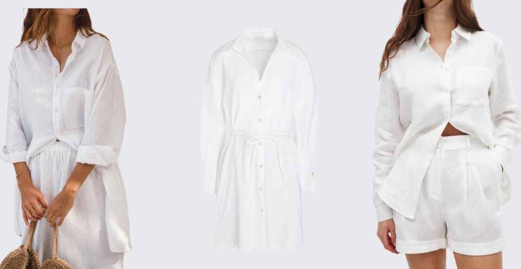 Three styles of white linen shirt dress women’s love for effortless and chic summer fashion.