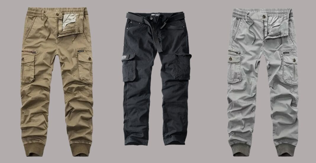 Pair of rugged work pants with reinforced double knee patches and heavy-duty stitching, suited for long-lasting protection on construction sites.