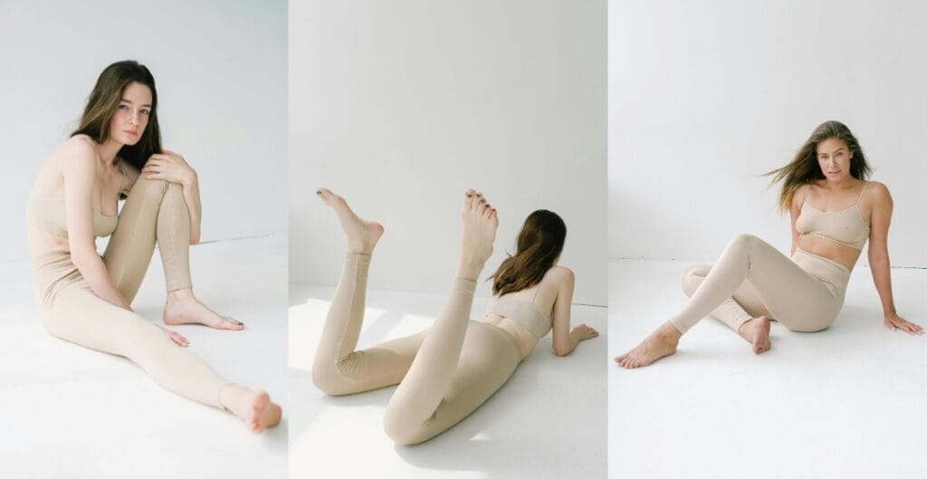 A model poses in seamless leggings, emphasizing the comfort and style of the activewear