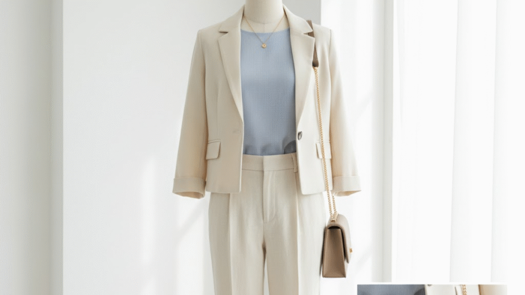 Small clothing outfit displayed on a mannequin