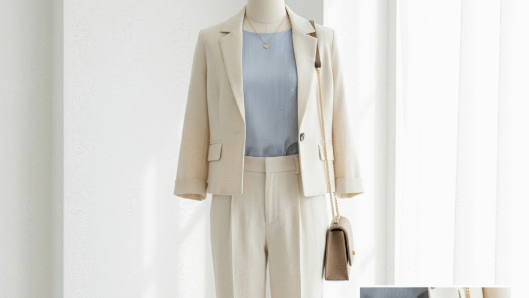 Small clothing outfit displayed on a mannequin