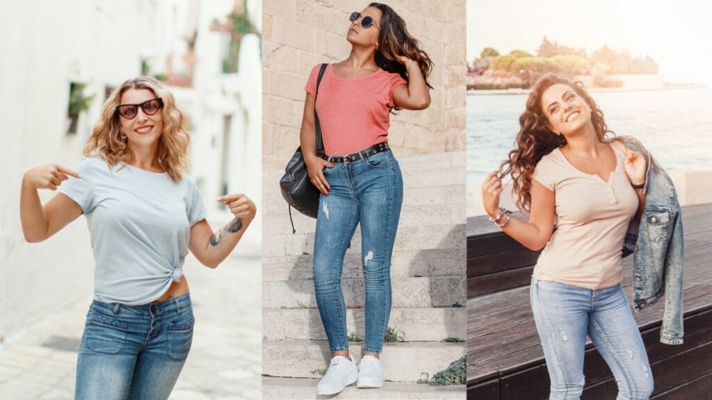 Women in long babydoll tops enjoying sunny outdoors