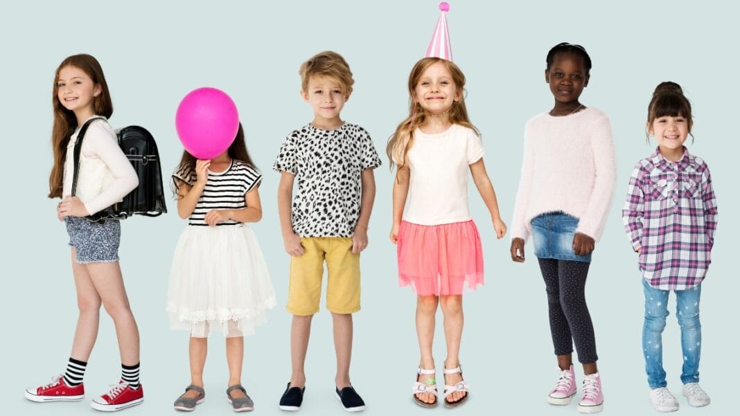 Fun and Fashionable Kidswear - Size 8 Collection for Every Occasion Children in fun, colorful outfits for various occasions in size 8 kidswear