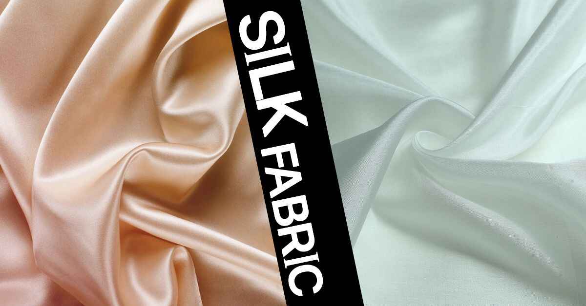 Silk blends fabric samples in various textures and colors.
