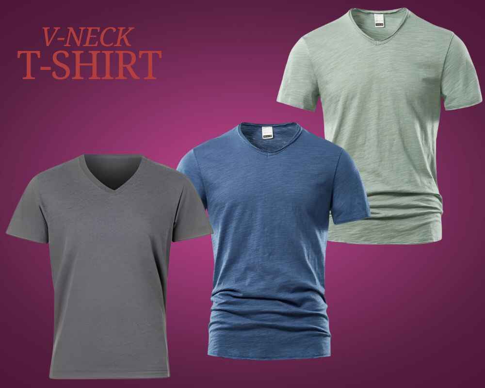 Men T-shirt  V-Neck. Different types of Men T-shirts