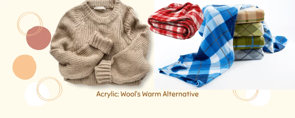 acrylic wool Wool sweater and other wool fabric pieces.