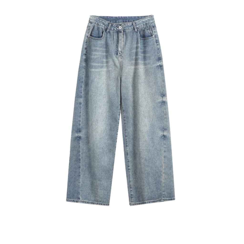 Women's denim joggers combining the classic look of jeans with the comfort of joggers. Featuring an elastic waistband with a drawstring and cuffed ankles for a relaxed yet stylish fit, ideal for casual wear