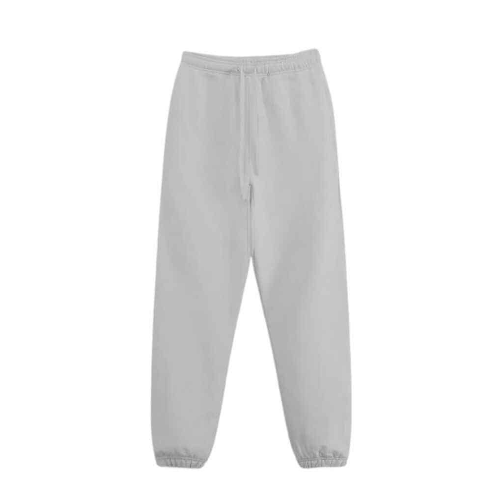 Soft and comfortable French Terry joggers for women, featuring a relaxed fit and ribbed ankle cuffs. Made from lightweight, breathable fabric with a cozy, smooth feel, perfect for casual wear or lounging