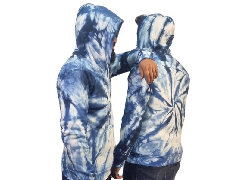 Blue color tie Dey hoodie