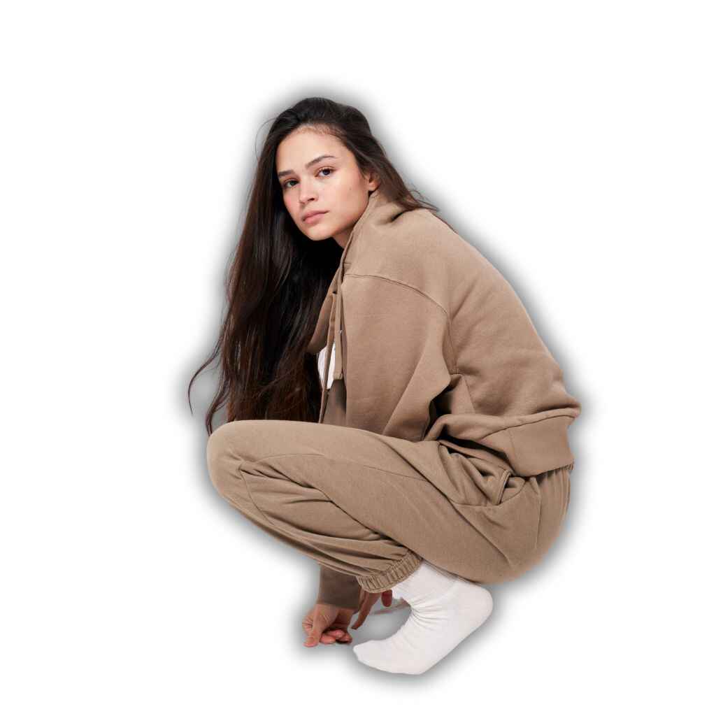 A cozy, stylish brown hoodie that complements any outfit for a casual or trendy look.