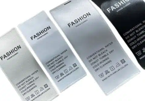 custom satin hang tags for fashion brands.