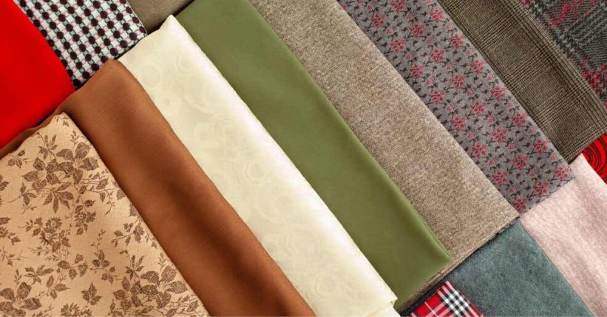 The image of show the swatches of gabardine fabric