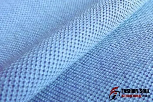 Closeup view showing what is single pique fabric.
