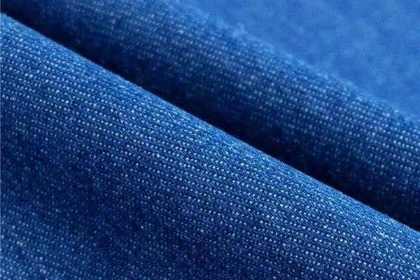 clear image of stretch denim fabric for understanding stretch denim.