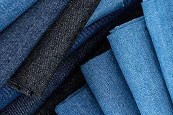 Denim fabric pieces and swatches