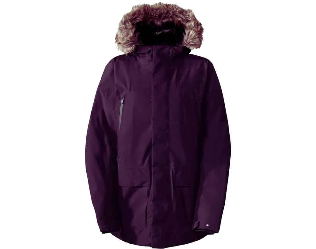A heavy-duty parka with a fur-lined hood and multiple pockets, an essential choice among types of winter jackets for extreme cold.
