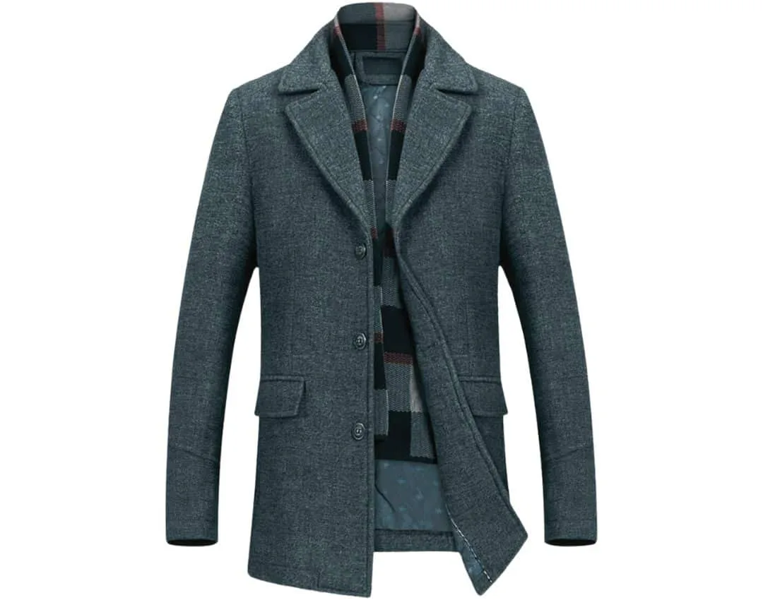 An elegant wool coat in a camel hue with a belted waist, a refined option in types of winter jackets for formal wear.