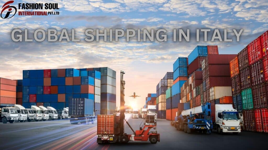 this image show the global shipping of casual wear manufacturer in italy and supplier