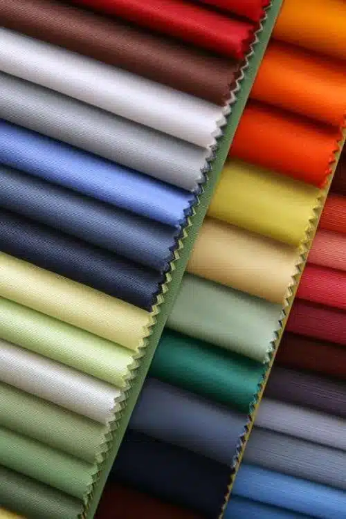 Fabric options for Balaclava Mask displayed in various colors and textures, neatly arranged in swatches.