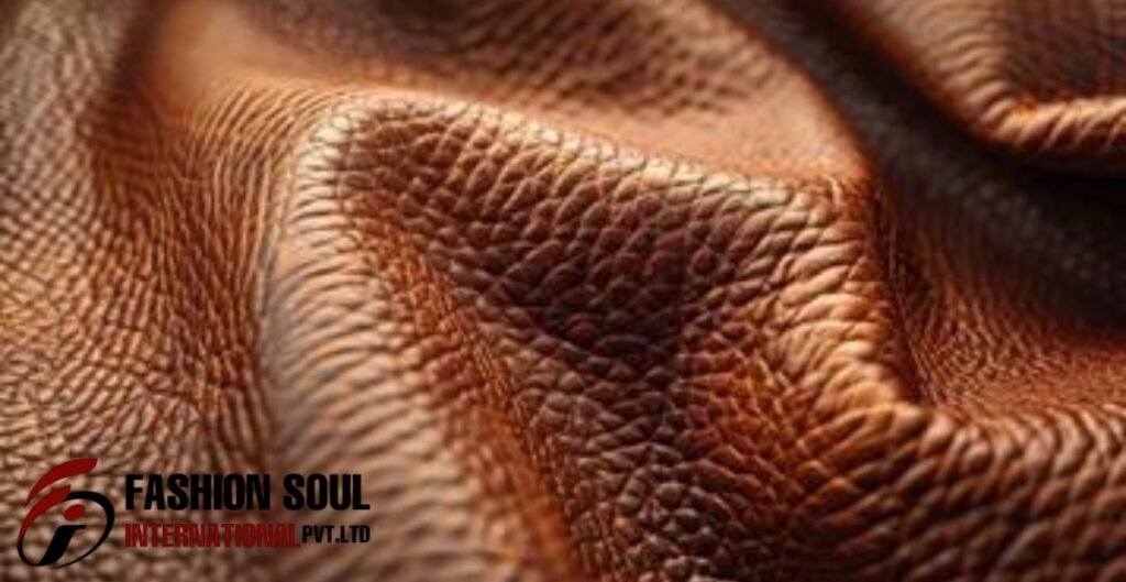 Close-up of genuine leather, showcasing its natural grain and folds, illustrating types of genuine leather.