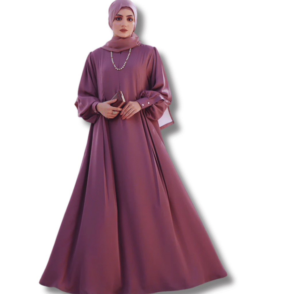 Woman in a Dubai wholesale abaya styled with modern accessories.