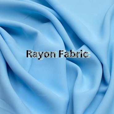 Close-up of soft, blue rayon fabric.