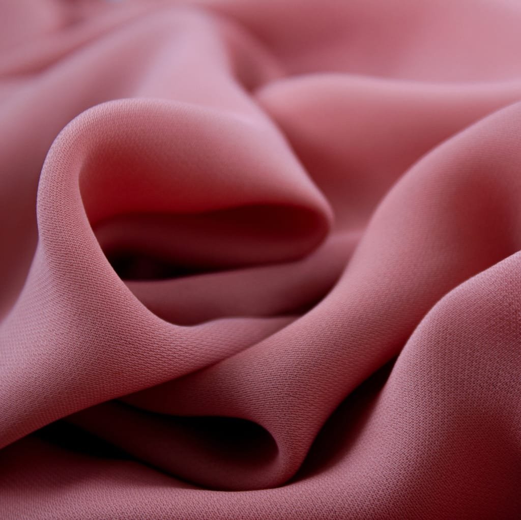 Close-up image of soft, pink cotton fabric with smooth, flowing folds.