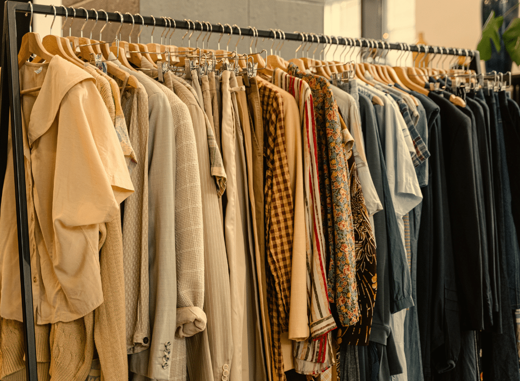 Clothing manufacturing facility in New Jersey with workers sewing and assembling garments