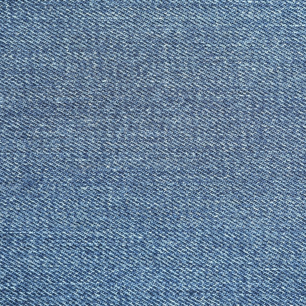 Close-up image of denim chambray fabric showcasing its fine, tightly woven texture with a subtle diagonal pattern.