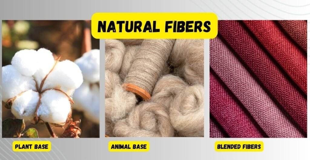 Types of Natural Fibers like animal fibers, natural fibers, blended fibers