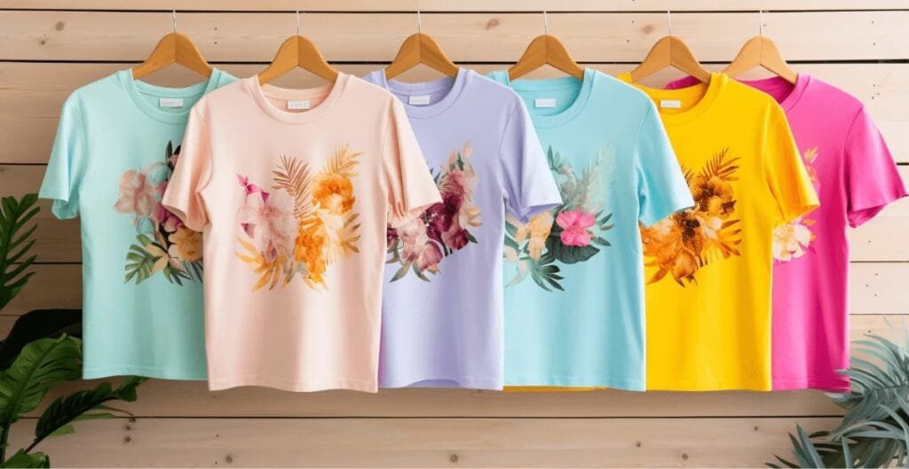 Designer selecting distinctive artistic styles to influence a modern illustration, with swatches and style icons.
