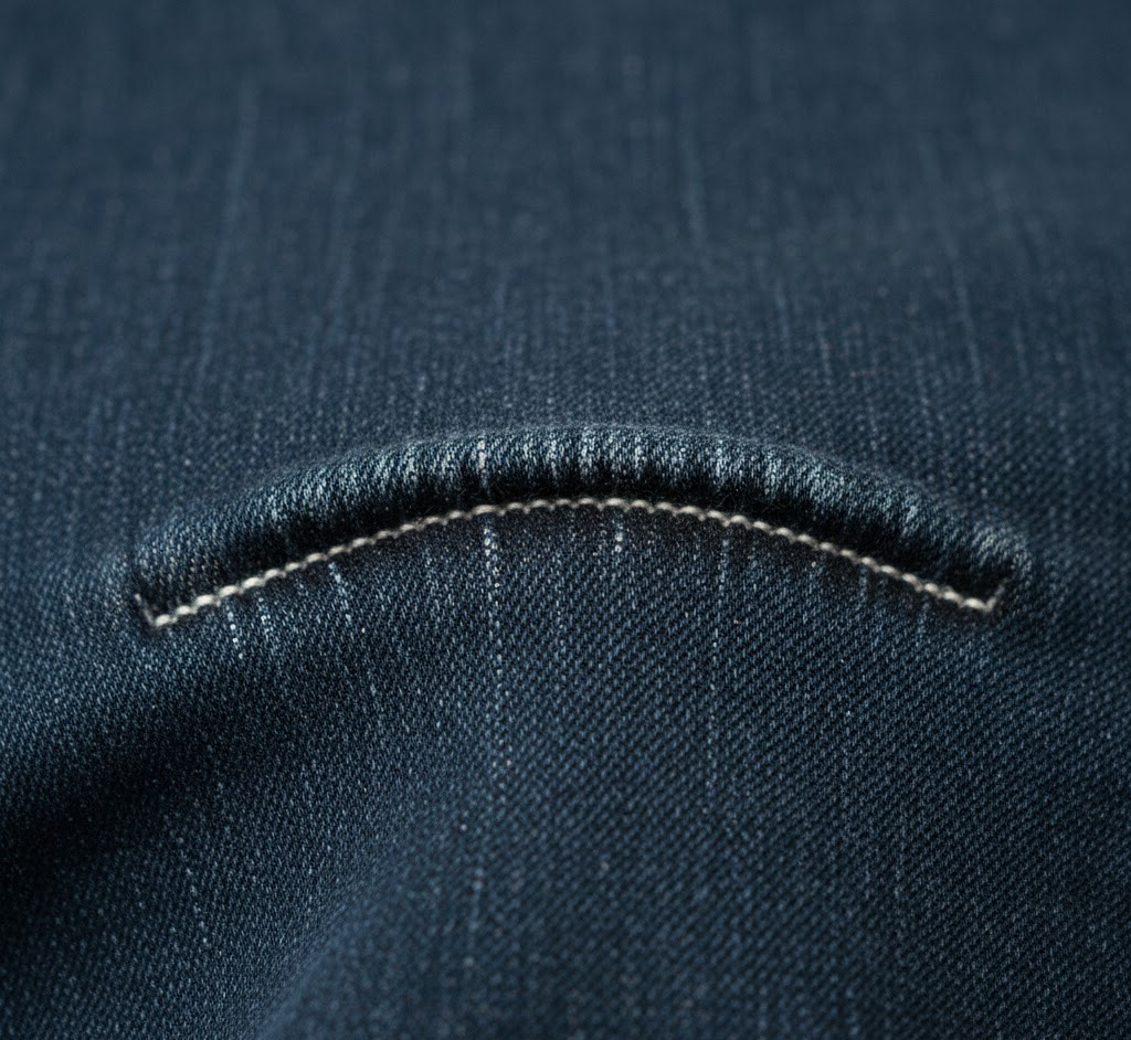 Close-up of stretchy denim fabric used in Curvy Girls Jeans, emphasizing comfort and flexibility.