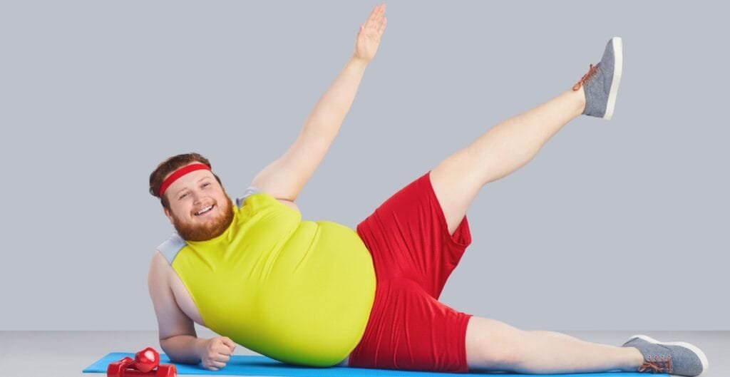 Man in gym leggings enjoying an active workout routine