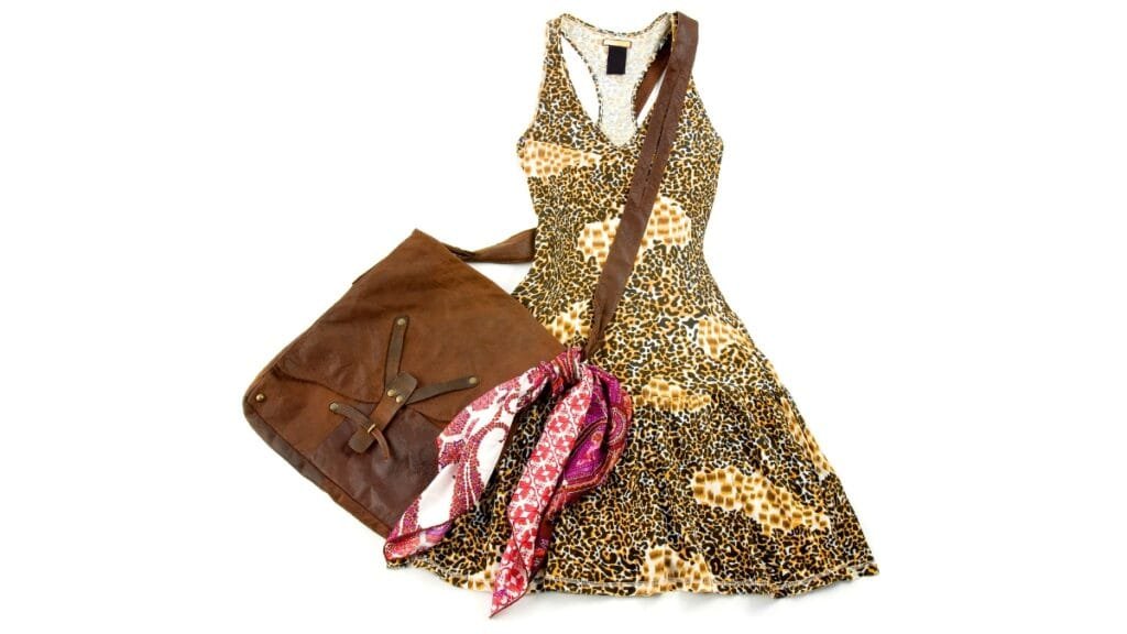 Medium Size Dress with accessories and fashionable bag